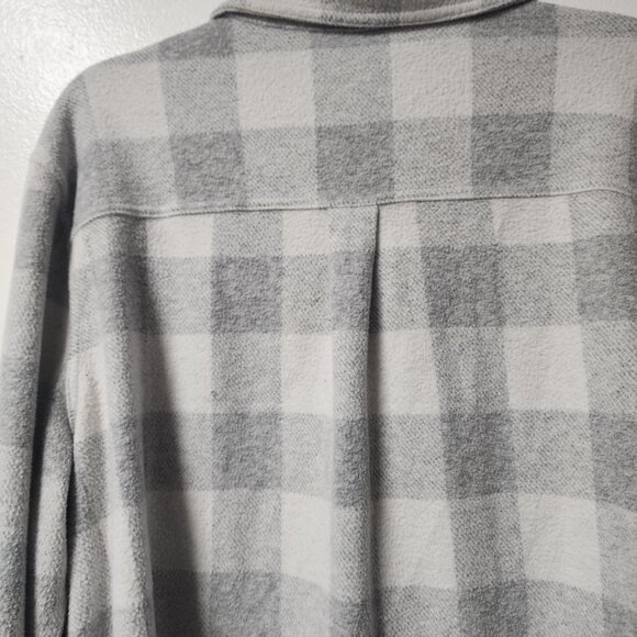 Members Mark Cozy Button Down Shirt Polyester blend XL Winter Grey Plaid - Picture 4 of 8